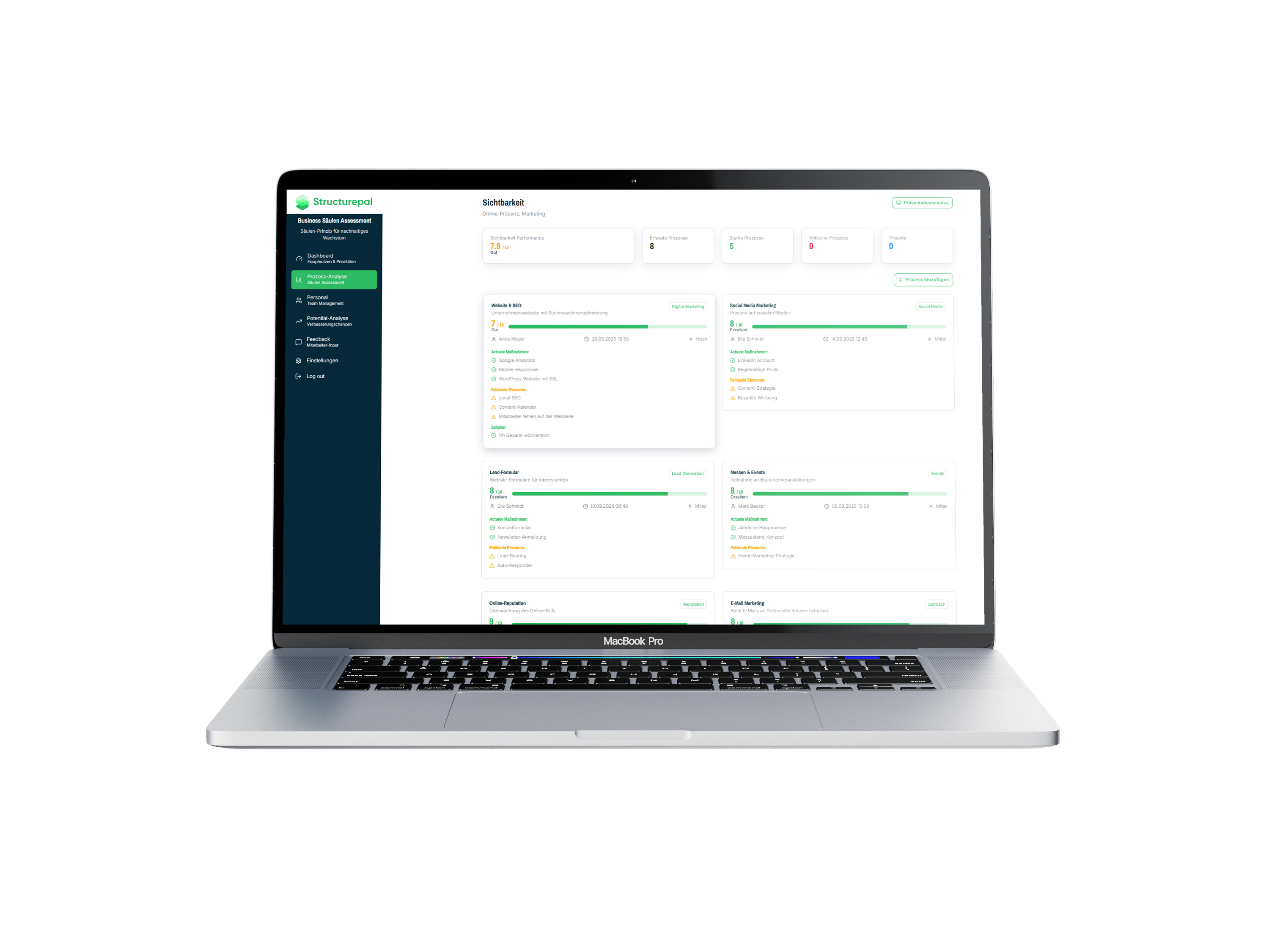Structurepal Dashboard with Process Overview